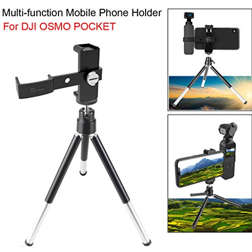 for DJI Osmo Pocket Handheld Cam Accessories Multifunction Tripod Mount Stand Phone Holder (Black)
