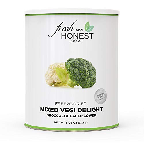 Fresh and Honest Foods 100% All Natural Freeze Dried Mixed Vegi I (Broccoli & Cauliflower) 6.0 OZ #10 Can