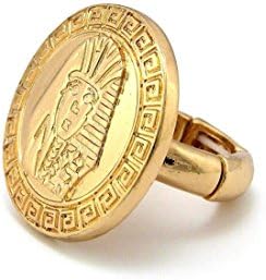 Letter Love Fashion Celebrity Style King Tut Piece Hip Hop Stretch Base Ring