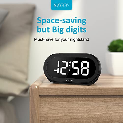 USCCE Small LED Digital Alarm Clock with Snooze, Easy to Set, Full