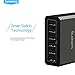 Lumsing 60W 5V 6-Port USB Desktop Charger Charging Intelligent Control Chipset Multi Travel Power for iphone, ipad, Samsung,Nexus, HTC, Sony and More (Black)
