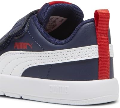 Unisex Kids COURTFLEX V3 V Inf Sneaker, PUMA Navy-PUMA White-PUMA Red, 27 EU
