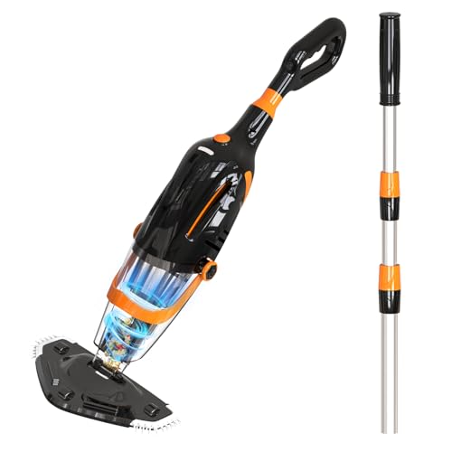 PoolyPoly 2026 New Pool Vacuum Cleaner with Battery, Manual Pool Cleaner, 60 Minutes Autonomy, Electric Vacuum Cleaner for Pool, SPA, Black