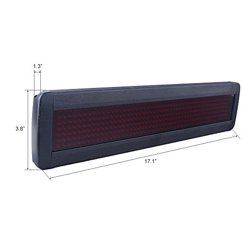 High Resolution LED Programmable Scrolling Moving Message Display Board with Remote Control and Password Protection Led Car Rear Window Sign Board Led Banner (17x4 inches)