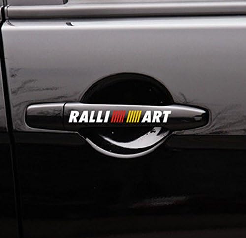 4PCS/set RALLI ART Decal Vinyl Door Handle Car Sticker for MITSUBISHI Auto Exterior Accessories, White