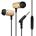 Francois et Mimi Elite Genuine 3.5mm Wood in-Ear Noise-isolating Earbuds Headphones with Mic, Retail Packaging!
