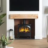 Dimplex Leckford Large Optiflame Electric Stove 2kW Remote Control Black view 2