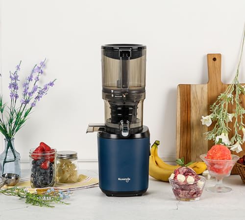 Kuvings | AUTO6 Hands Free Juice Extractor | Automatic Slicing Whole Fruit and Vegetables | 1.7L Basket | Easy Clean | Navy Blue