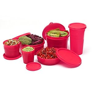 Cello Max Fresh Club Polypropylene Container Set, 6-Pieces, Pink