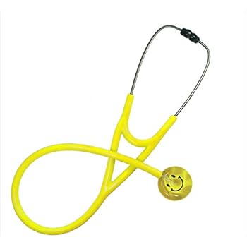 Ultrascope Adult Stethoscope with Yellow Tubing, Smiley Face
