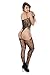 ZIUMUDY Womens Stretch Fishnet Bodystocking Open Crotch Bodysuit Tights Underwear (Black)