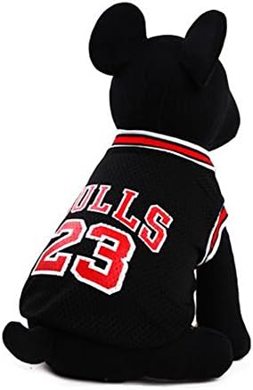 Pets Mesh Sport Cool Basketball Vest Jersey For Small Medium Dogs Cats Clothing (Small, Black)