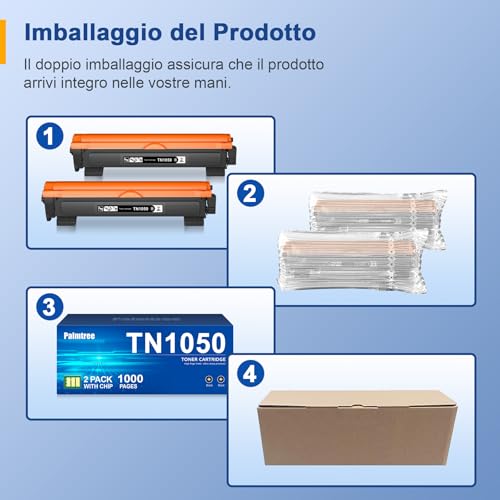 Palmtree TN1050 Toner Compatible for TN-1050 Toner Brother DCP1612W for Brother MFC1910W HL-1110 HL-1210W HL-1212W MFC-1810 DCP-1512