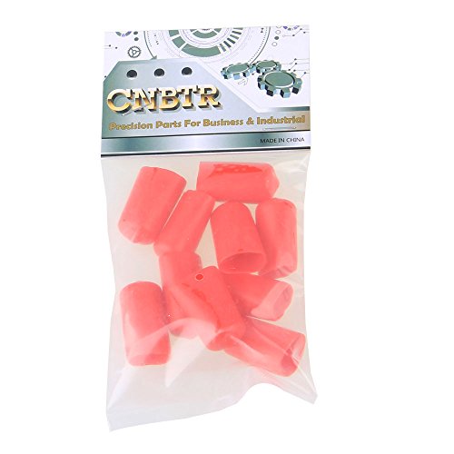 CNBTR Soft Rubber Screw Thread Protector Cover Vinyl Round Rubber Hose End Caps Rubber Finisher Pipe Stop Pack of 10 (14mm, Red)