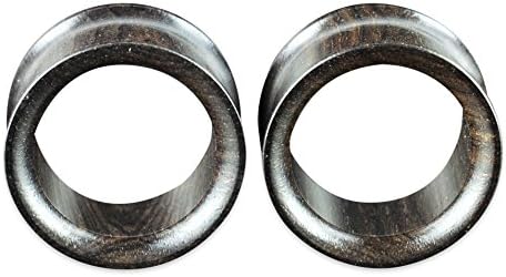 Ebony Single Flare Natural Organic Wood Ear Gauges Tunnels