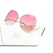 MINCL/unique Design Rimless Sunglasses Clear and Color With Box (gold, red)