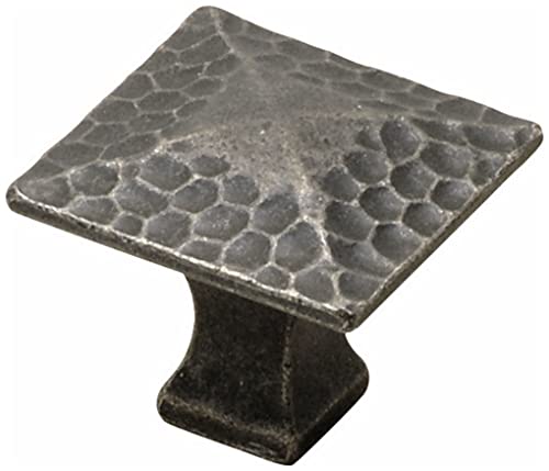 Craftsman Collection Knob 1-1/4 Inch Square Windover Antique Finish (10 Pack)