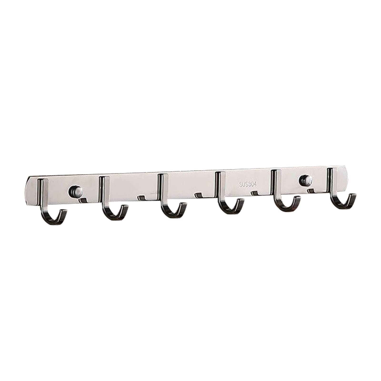 Spotact Stainless Steel Coat Rack Heavy Duty Wall Mounted Towel Hanger Modern Metal Clothes Hooks for Entryway Hallway Kitchen Bathroom Bedroom (Flat, 6 Hooks)