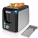 2 Slice Toaster best rated prime Evenly And Quickly Black Stainless Steel Bagel Toaster With 2 Wide Slots