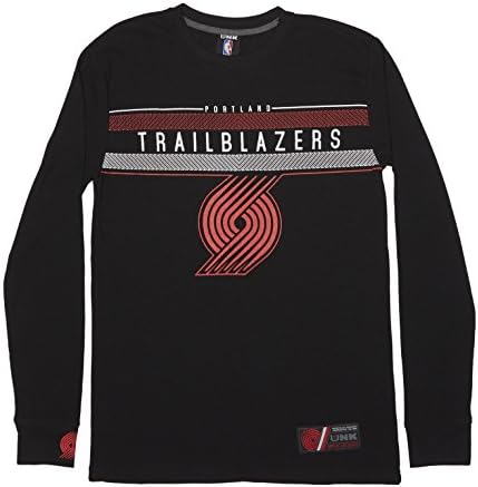 NBA Portland Trail Blazers Men's Long Sleeve Thermal Midtown Thermal Tee, Black, Medium