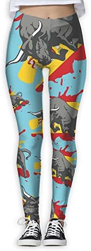 JCOE Yoga Spanish Bullfighting Printed Women's Workout Running Yoga Pants Leggings Trousers