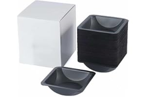 Medium Disposable Weighing Boats 100ml 125 Pack – Black - Food-Grade Anti-Static Polystyrene for Laboratory, Scientific, Culi