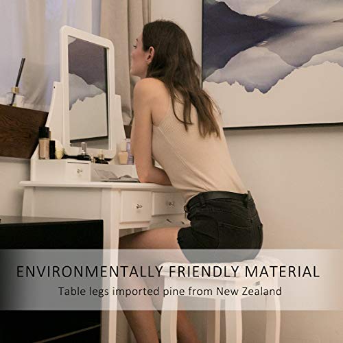 image for VIVOHOME Makeup Vanity Set with 5 Drawers and 1 Removable Organizer, D