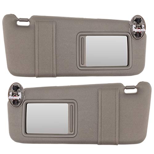 IAMAUTO 80922 New Sun Visor Left and Right Gray Pair for 2007-2011 Toyota Camry with Sunroof and Vanity Light in Ceiling (Set of Driver and Passenger Side Visors)