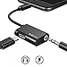 2 in 1 Lightning Adapter for iPhone 8/8 Plus, iPhone X, iPhone 7/7 Plus, Steanum Lightning to 3.5mm AUX Headphone Jack Splitter Cable (Audio + Charge) Support iOS 11 - Black