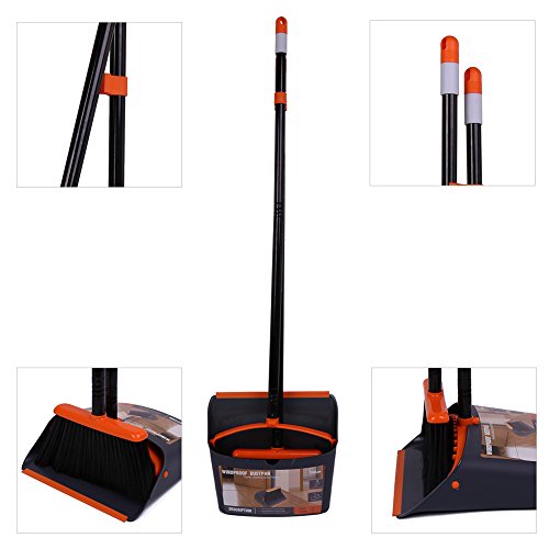 image for LiKe Dust Pan and Broom Combo Set/Long Handle Standing Upright Dustpan