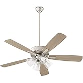Quorum 4525-2465 Ovation 52" Ceiling Fan with LED Lights, Satin Nickel