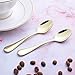 6 Piece Coffee Spoon 5-inch Stainless Steel Teaspoon Flatware Set Table Silverware Dishwasher Safe (Gold)