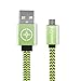 Micro USB Cable, JOYONE 3-Pack 3.3ft/1m High Speed Flat Nylon Braided Charging/Sync Data Durable USB Cable for Android, Samsung, Nokia, HTC and More, 3 Colors (Pink, Gray, Green)