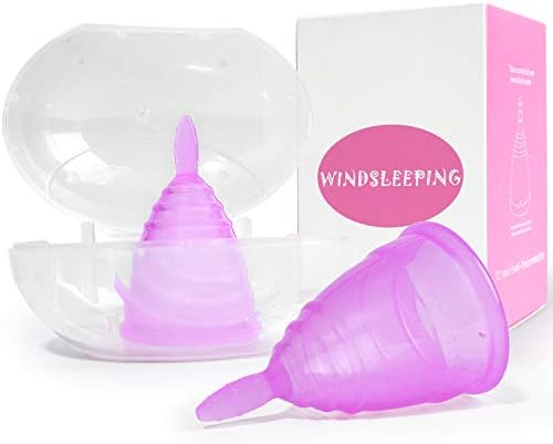 Windsleeping 2 Pack Menstrual Cup Diva Period Cups Reusable Tampons Suitable for Heavy Flow or Post Childbirth - Large Size