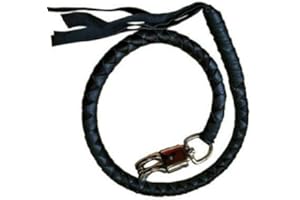 EXCELSIOR INT Pure Leather Get Back Old School Whip Handlebar Accessories For Motorcycle Rider-Black, 42 inches