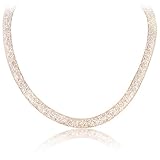 Mytys Choker Necklace for Women Girl Mesh Cz Crystal Pearl Charm Chain Fashion Necklace with Packing Box