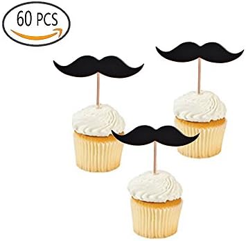 DoTebpa 60 Count Mustache Food And Cupcake Party Picks Cupcake Topper Cupcake Picks