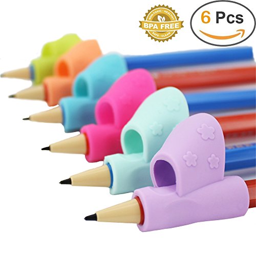 Pencil Grips for kids handwriting, ddLUCK Pencil Holder Pen Writing Aid Grip Posture Correction Tool Writing Claw for Right Handed 6PCS/Set - Thumbnail 7