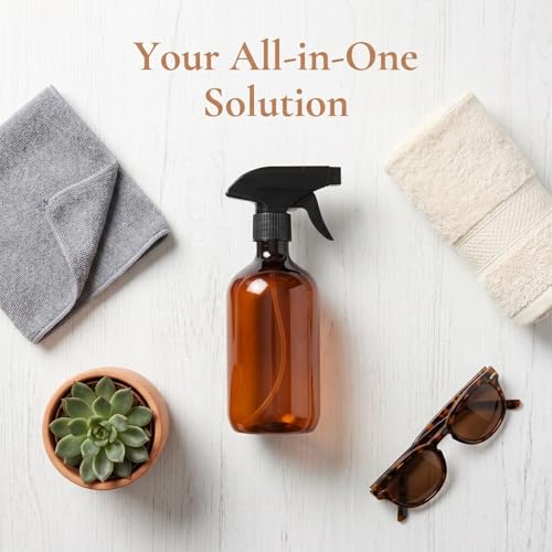 Baluue 4PCS 500ml PET Plastic Spray Bottles – Refillable Empty Transparent Water Spray Bottle for Hair, Cleaning, Garden, Beauty, Travel – Leak-Proof Container with Trigger Sprayer