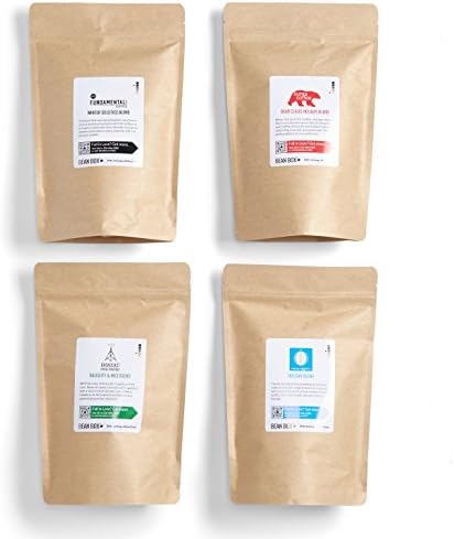 Bean Box Gourmet Decaf Coffee Deluxe Sampler - (fresh roasted coffee gift box, specialty whole bean, 4 handpicked roasts, personalized gift note, Christmas gift, holiday gift)