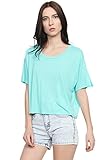 TheMogan Women's Slouchy Short Sleeve Loose Fit Crop Top Casual Fashion T-shirts