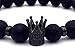 KOKOSHELL Imperial Crown Beaded Bracelet for Men / Women (Black Natural Beads Lava Rock QUEEN / KING Charm with Stone) Royal Luxury CZ Braided Copper Cubic Zirconium Bracelets