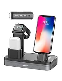 Apple Watch Stand, conido Apple Watch Soporte de carga Airpods soporte de carga docks soporte recargable USB de 6 puertos soporte para iWatch Series 3 2 1, iPhone X, 8, 8 Plus, 7, 7 Plus, 6, iPad Mini, iPod