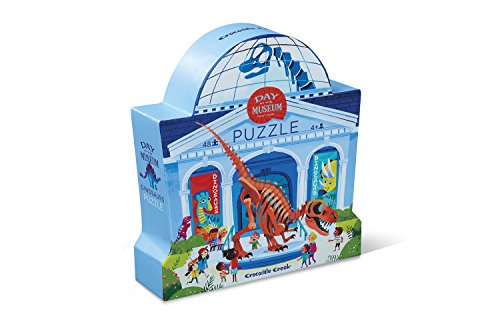 Crocodile Creek Day at Museum Dinosaur-Piece Jigsaw Floor Puzzle (48), Blue/Green/Orange/Red/Pink, 18