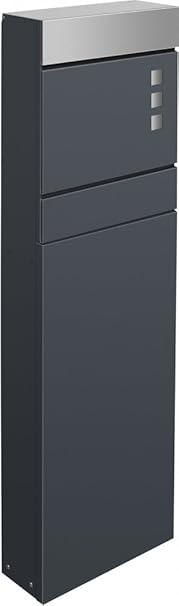 frabox Standbriefkasten Lens EXKLUSIV Anthrazitgrau/Edelstahl