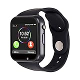 Padgene Bluetooth Smart Watch GSM Phone Watch with Camera for Samsung Nexus HTC Sony and Other Android Smartphones, (Black)