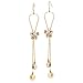 Neoglory 14k Gold Plated Rhinestone Yellow Drop Dangle Earring Jewelry, Brown Mother's day Gift