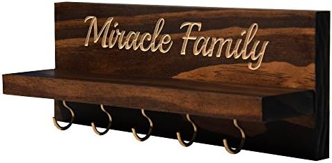 Personalized Wall Mounted Key Holder - Key Rack Holder - Solid Wood