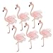 LUOEM Hawaii Flamingo Cake Cupcake Toppers with Toothpick Wedding Birthday Party Cake Decoration Glitter Paper Cake Toppers 6PCS
