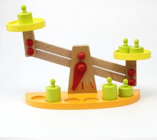 Topwon Wooden Toy Scale Balance Early Educational Weights